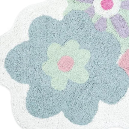 32" Pink And White Cotton Flowers Floral Bath Rug - Image 4