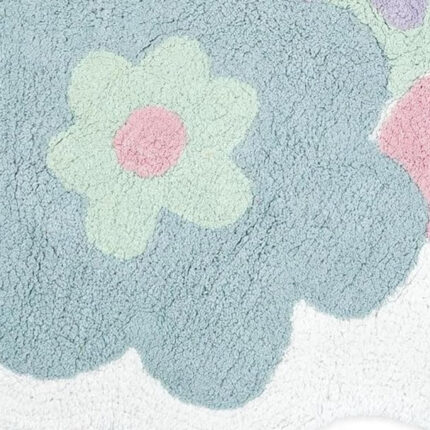 32" Pink And White Cotton Flowers Floral Bath Rug - Image 5