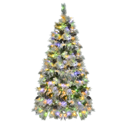 6' Pre Lit Extra Full Frosted Pine Christmas Tree With Decorations - Image 3