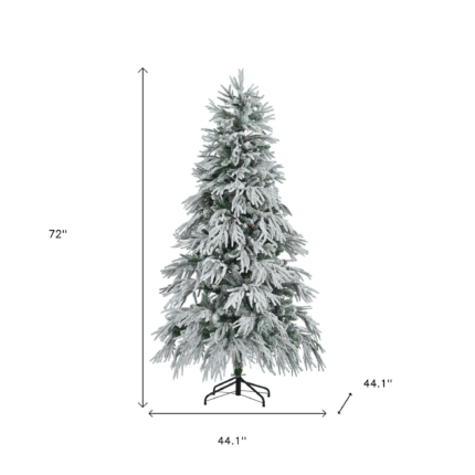 6' Pre Lit Extra Full Frosted Pine Christmas Tree - Image 8