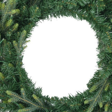 Three Piece Pre Lit Extra Full Frosted Pine Christmas Tree With Garland And Wreath Set - Image 7