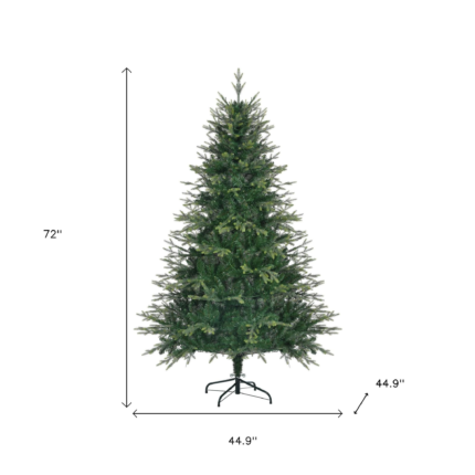 Three Piece Pre Lit Extra Full Frosted Pine Christmas Tree With Garland And Wreath Set - Image 11