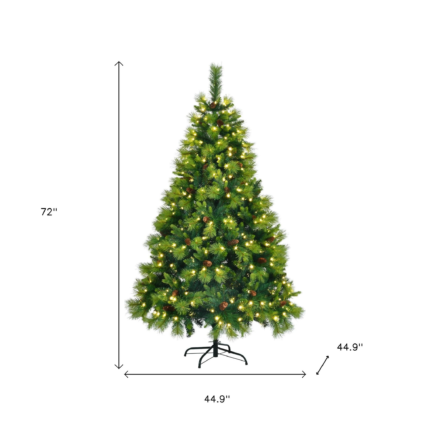 6' Pre Lit Extra Full Pine Christmas Tree With Garland And Wreath Set - Image 10