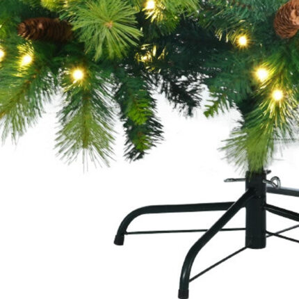 6' Pre Lit Extra Full Pine Christmas Tree With Garland And Wreath Set - Image 7