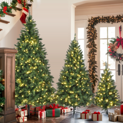 Three Piece Pre Lit Extra Full Frosted Pine Christmas Tree Set - Image 10