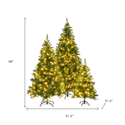 Three Piece Pre Lit Extra Full Frosted Pine Christmas Tree Set - Image 11