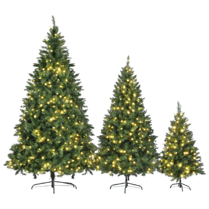 Three Piece Pre Lit Extra Full Frosted Pine Christmas Tree Set - Image 7