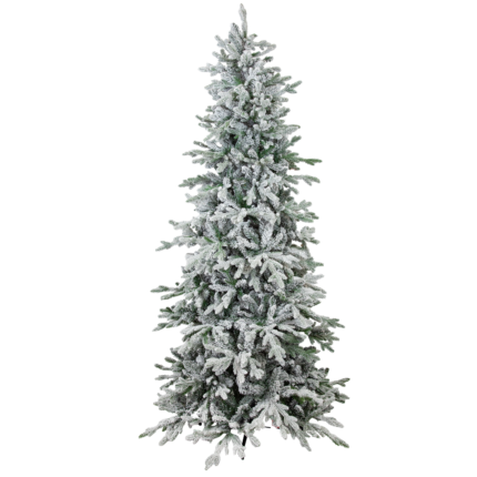 7' Slender Flocked Pine Christmas Tree - Image 3