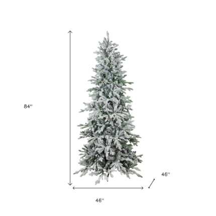 7' Slender Flocked Pine Christmas Tree - Image 8