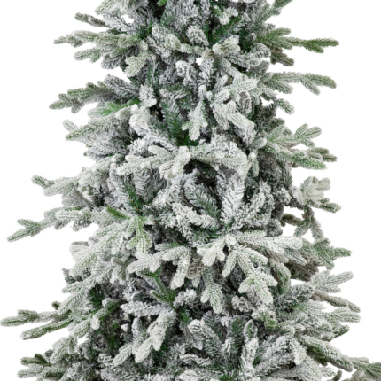 7' Slender Flocked Pine Christmas Tree - Image 5