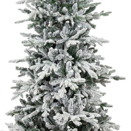 6' Slender Flocked Pine Christmas Tree - Image 4