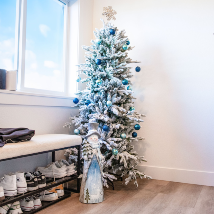6' Slender Flocked Pine Christmas Tree - Image 7