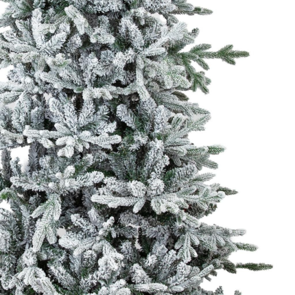 8' Slender Flocked Pine Christmas Tree - Image 4