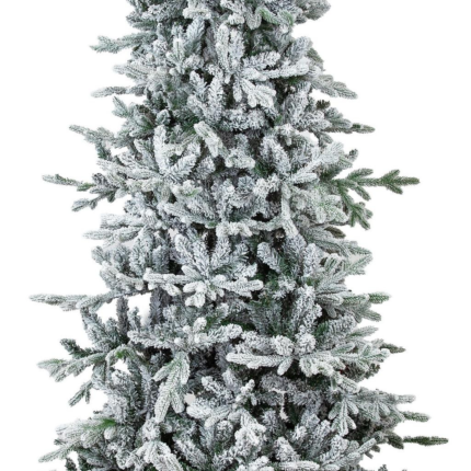 8' Slender Flocked Pine Christmas Tree - Image 5